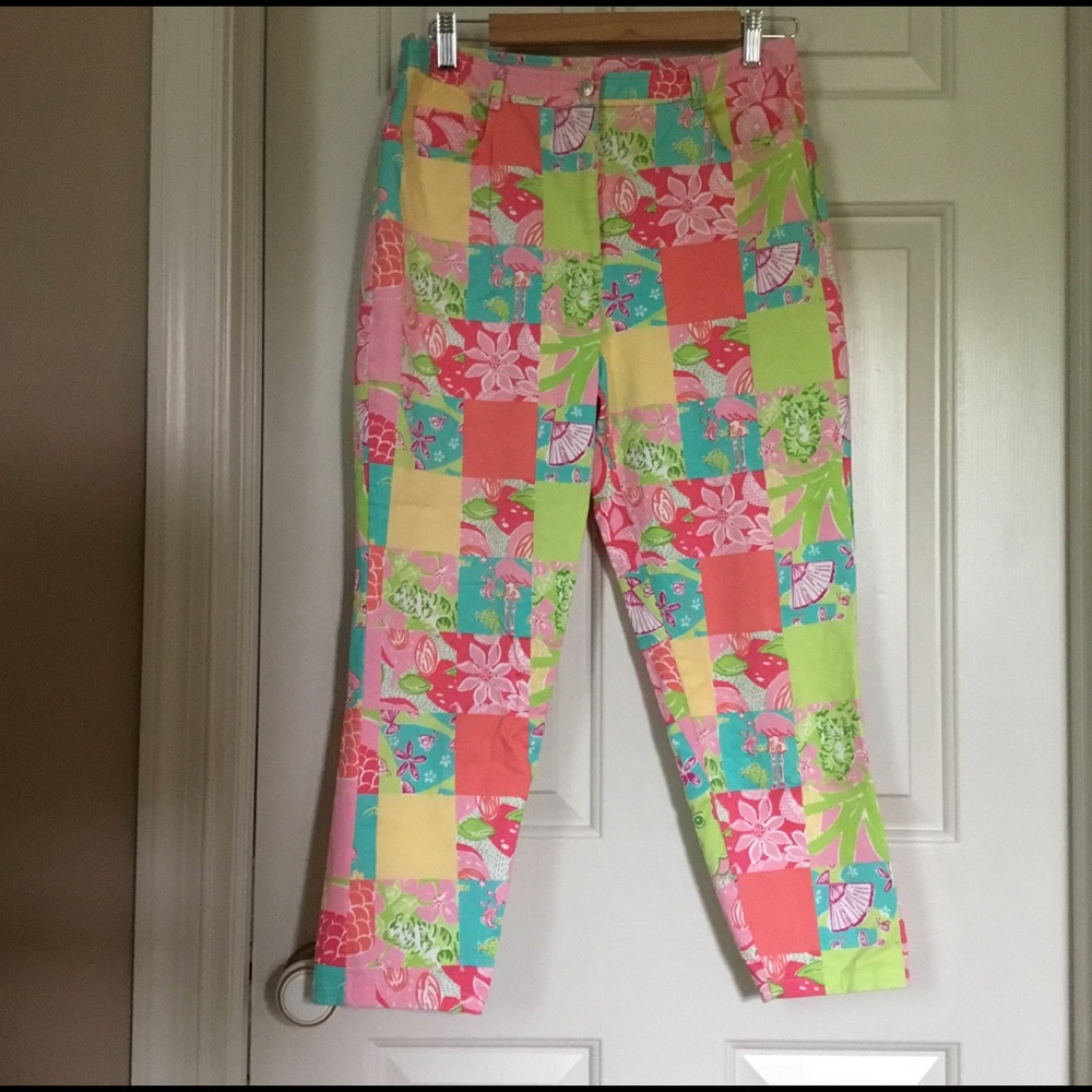 Lilly Pulitzer Crop Patchwork Pant Size 8